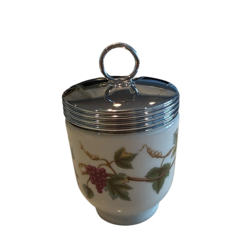 Royal Worcester England Porcelain Egg Coddler Grape Vines.  Vintage w/Box